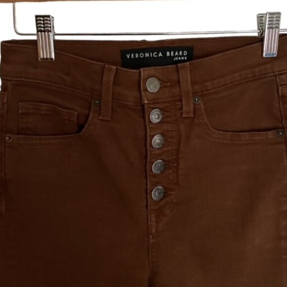 Veronica Beard Maera Brown Skinny High Rise Jeans 25/0 - Picture 3 of 5